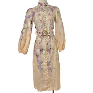 Zimmerman Lyrical Buttoned Floral Print Midi Dress (NEW WITH TAGS) (Size 0/US 4)